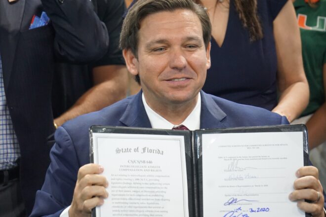 DeSantis signs bill that allows college student-athletes to get paid