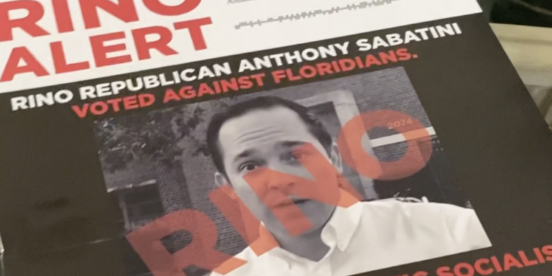 Sabatini Labeled a 'RINO' for Voting With Florida Progressives