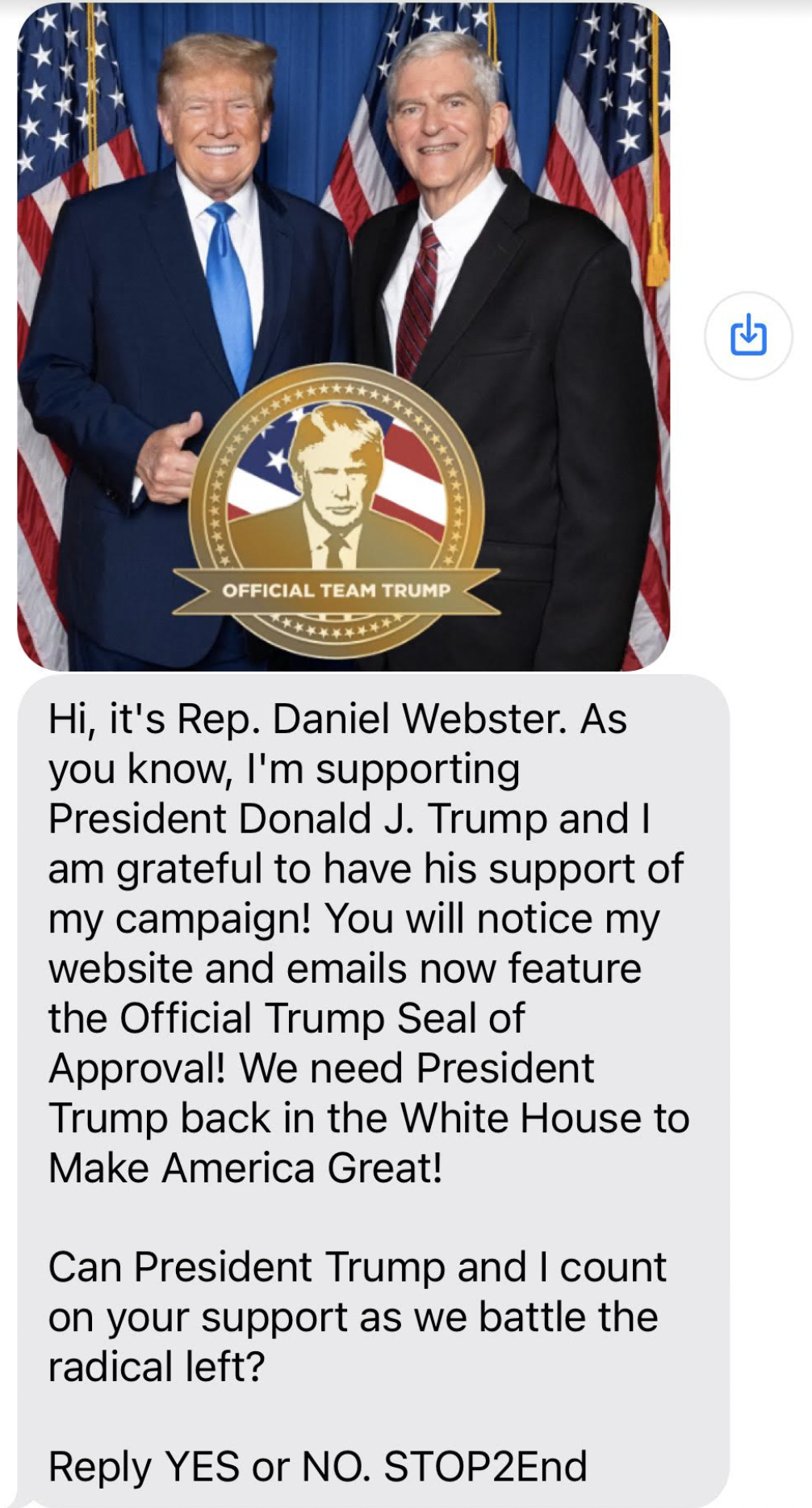 Rep. Daniel Webster/ President Donald Trump